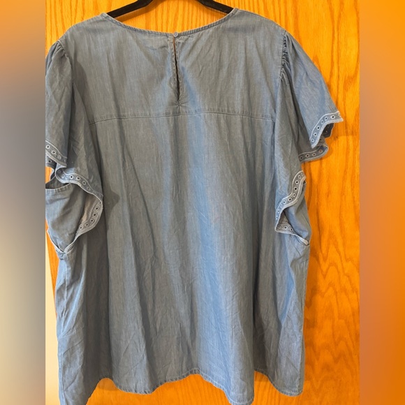 Blue Embroidered Women's Top - Picture 5 of 5